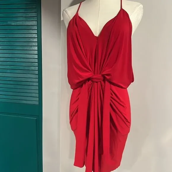 MISA NWT Domino Draped Mini Dress - small - Picture 2 of 9